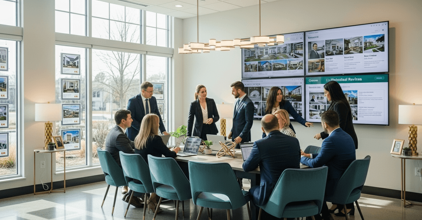Professional real estate brokerage office